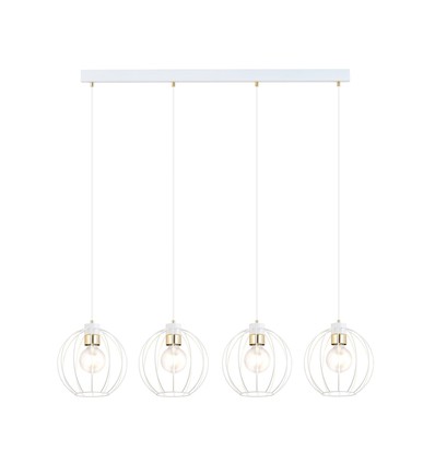 Gino 4 Hvit/Gull pendellampe - Ø24 cm, E27, 230V, uten lyskilde