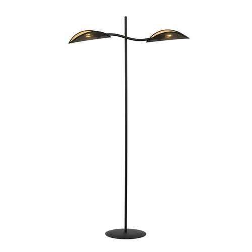 Lotus LP2 Svart/Gull gulvlampe - Ø12 cm, E14, 230V, uten lyskilde