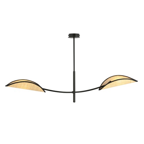 Lotus 2 Sort/Rattan taklampe - Ø12 cm, E14, 230V, uten lyskilde