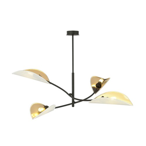 Lotus 4 Hvit/Gull taklampe - Ø12 cm, E14, 230V, uten lyskilde
