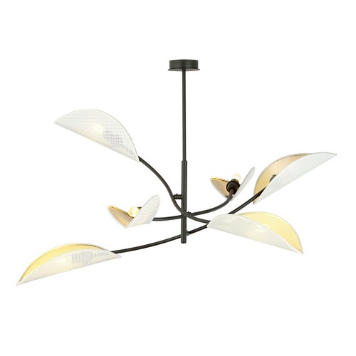 Lotus 6 Hvit/Gull taklampe - Ø12 cm, E14, 230V, uten lyskilde