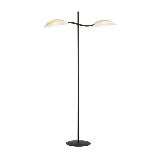 Lotus LP2 Hvit/Gull gulvlampe - Ø12 cm, E14, 230V, uten lyskilde