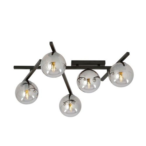 Smart 5 Sort/Grafitt taklampe - Ø15 cm, E14, 230V, uten lyskilde