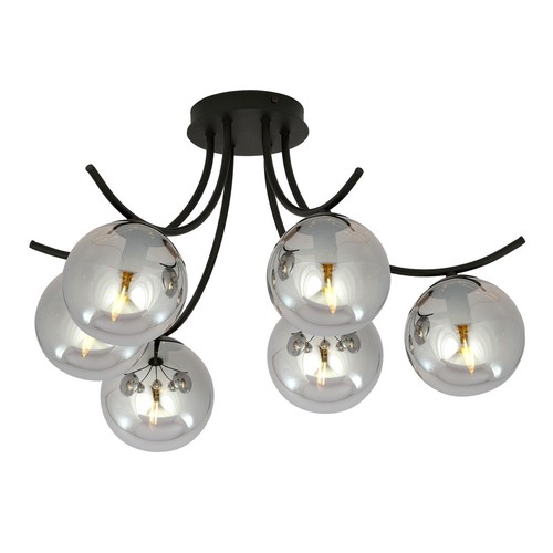 Boston 6 Sort/Grafitt taklampe - Ø14 cm, E14, 230V, uten lyskilde