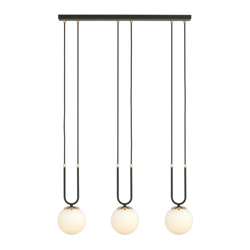 Glam 3 Sort/Opal pendellampe - Ø15 cm, E14, 230V, uten lyskilde