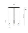 Glam 3 Sort/Opal pendellampe - Ø15 cm, E14, 230V, uten lyskilde