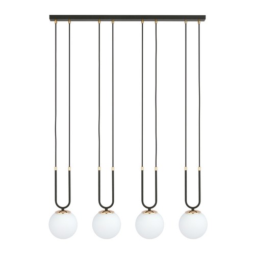 Glam 4 Svart/Opal pendellampe - Ø15 cm, E14, 230V, uten lyskilde