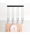 Glam 4 Svart/Opal pendellampe - Ø15 cm, E14, 230V, uten lyskilde