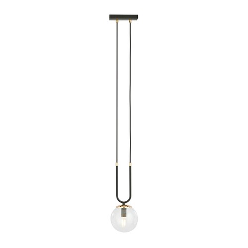 Glam 1 Sort/Transparent pendellampe - Ø14 cm, E14, 230V, uten lyspære