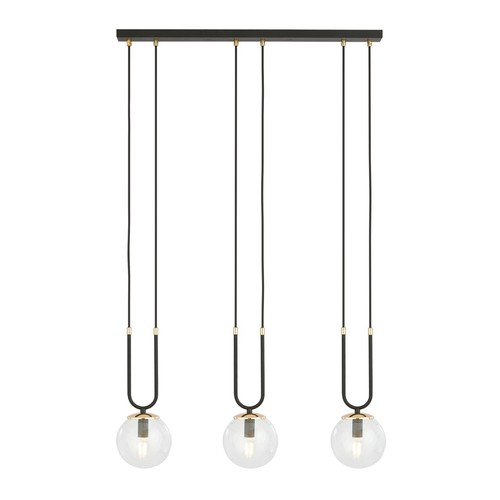 Glam 3 Sort/Transparent pendellampe - Ø14 cm, E14, 230V, uten lyskilde