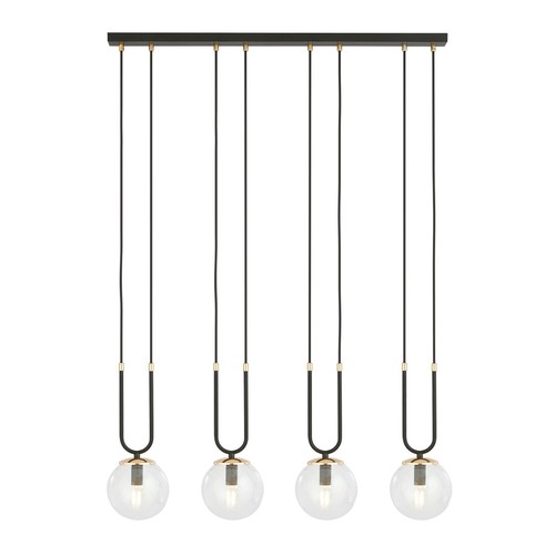 Glam 4 Sort/Transparent pendellampe - Ø14 cm, E14, 230V, uten lyskilde