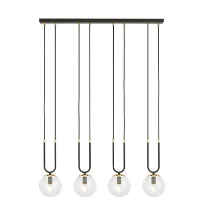Glam 4 Sort/Transparent pendellampe - Ø14 cm, E14, 230V, uten lyskilde