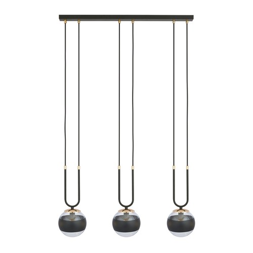Glam 3 Sort/Stripe pendellampe - Ø14 cm, E14, 230V, uten lyskilde
