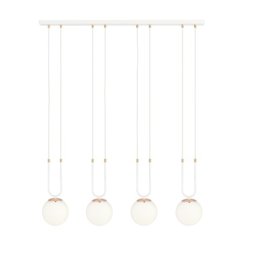 Outlet: Glam 4 Hvit/Opal pendellampe - Ø15 cm, E14, 230V, uten lyskilde