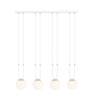 Outlet: Glam 4 Hvit/Opal pendellampe - Ø15 cm, E14, 230V, uten lyskilde