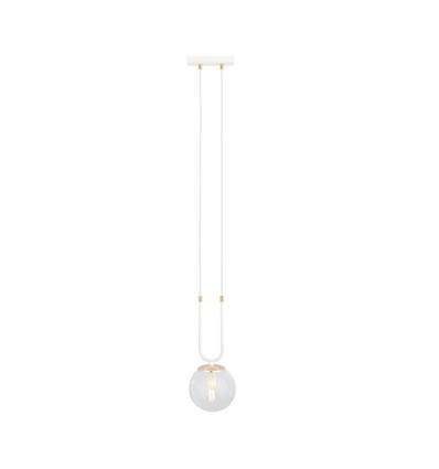 Glam 1 Hvit/Transparent pendellampe - Ø14 cm, E14, 230V, uten lyskilde