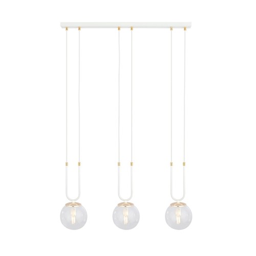 Glam 3 Hvit/Transparent pendellampe - Ø14 cm, E14, 230V, uten lyskilde