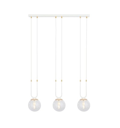 Glam 3 Hvit/Transparent pendellampe - Ø14 cm, E14, 230V, uten lyskilde