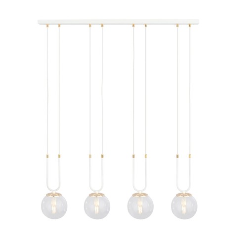 Glam 4 Hvit/Transparent pendellampe - Ø14 cm, E14, 230V, uten lyskilde