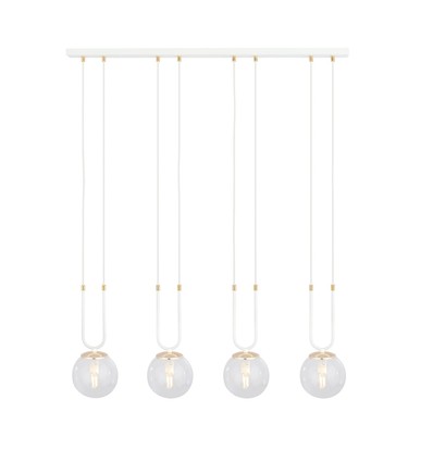 Glam 4 Hvit/Transparent pendellampe - Ø14 cm, E14, 230V, uten lyskilde