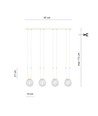 Glam 4 Hvit/Transparent pendellampe - Ø14 cm, E14, 230V, uten lyskilde