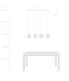 Glam 4 Hvit/Transparent pendellampe - Ø14 cm, E14, 230V, uten lyskilde