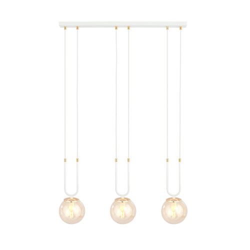 Glam 3 Hvit/Rav pendellampe - Ø14 cm, E14, 230V, uten lyskilde