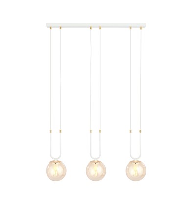 Glam 3 Hvit/Rav pendellampe - Ø14 cm, E14, 230V, uten lyskilde