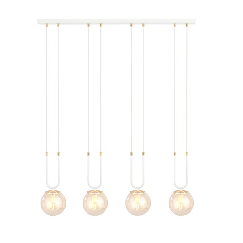 Glam 4 Hvit/Rav pendellampe - Ø14 cm, E14, 230V, uten lyskilde