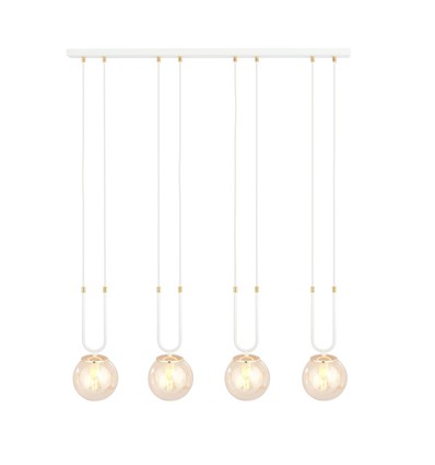 Glam 4 Hvit/Rav pendellampe - Ø14 cm, E14, 230V, uten lyskilde