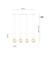Glam 4 Hvit/Rav pendellampe - Ø14 cm, E14, 230V, uten lyskilde