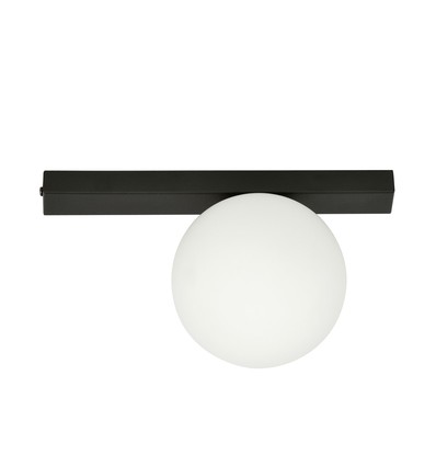 Fit 1 Sort/Opal taklampe - Ø15 cm, E14, 230V, uten lyskilde