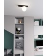 Fit 1 Sort/Opal taklampe - Ø15 cm, E14, 230V, uten lyskilde