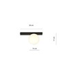 Fit 1 Sort/Opal taklampe - Ø15 cm, E14, 230V, uten lyskilde