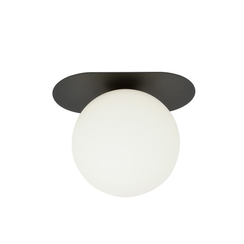 Plaza 1 Svart/Opal taklampe - Ø15 cm, E14, 230V, uten lyskilde