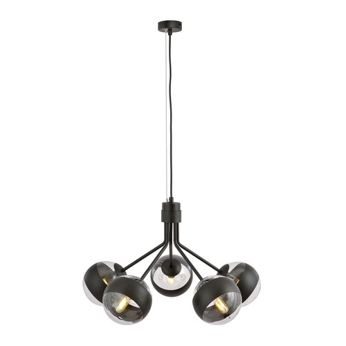 Nova 5 Sort/Stripe pendellampe - Ø14 cm, E14, 230V, uten lyskilde