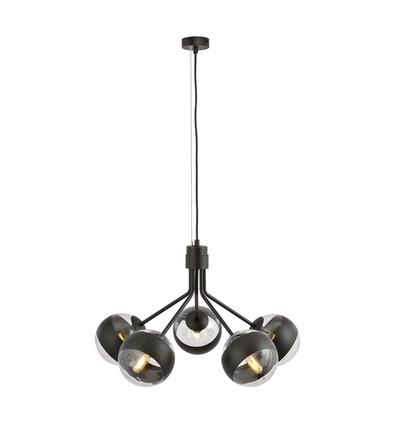 Nova 5 Sort/Stripe pendellampe - Ø14 cm, E14, 230V, uten lyskilde