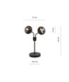 Nova LN2 Sort/Stripe bordlampe - Ø14 cm, E14, 230V, uten lyskilde