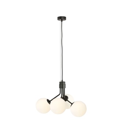 Nova 4 Sort/Opal pendellampe - Ø15 cm, E14, 230V, uten lyskilde
