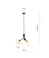 Nova 4 Sort/Opal pendellampe - Ø15 cm, E14, 230V, uten lyskilde