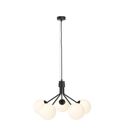 Nova 5 Sort/Opal pendellampe - Ø15 cm, E14, 230V, uten lyskilde