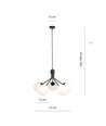 Nova 5 Sort/Opal pendellampe - Ø15 cm, E14, 230V, uten lyskilde