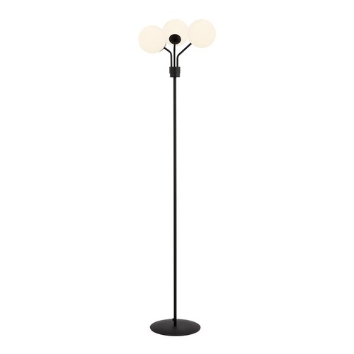Nova LP3 Sort/Opal gulvlampe - Ø15 cm, E14, 230V, uten lyspære