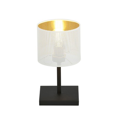 Jordan LN1 Hvit/Gull bordlampe - Ø15 cm, E27, 230V, uten lyspære