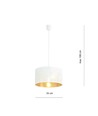Aston 1 Hvit/Gull pendellampe - Ø35 cm, E27, 230V, uten lyskilde