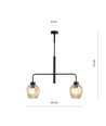 Lukka 2 Sort/Amber pendellampe - Ø14 cm, E27, 230V, uten lyskilde