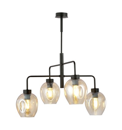 Lukka 4 Sort/Rav pendellampe - Ø14 cm, E27, 230V, uten lyskilde