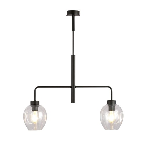 Lukka 2 Sort/Transparent pendellampe - Ø14 cm, E27, 230V, uten lyskilde