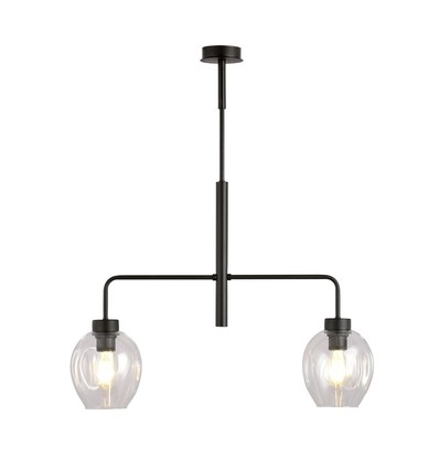 Lukka 2 Sort/Transparent pendellampe - Ø14 cm, E27, 230V, uten lyskilde