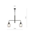 Lukka 2 Sort/Transparent pendellampe - Ø14 cm, E27, 230V, uten lyskilde